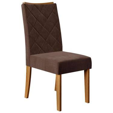 Imagem de Cadeira de Jantar DJ Móveis Raquel Plus com Assento e Encosto Estofados com Revestimento em Veludo