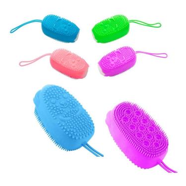 Imagem de Esponja Esfregão Silicone Massageador Esfoliante Banho Costa