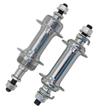 Imagem de Par de Cubo em Aço Cromado Dianteiro e Traseiro 36 Furos com Espaçador 