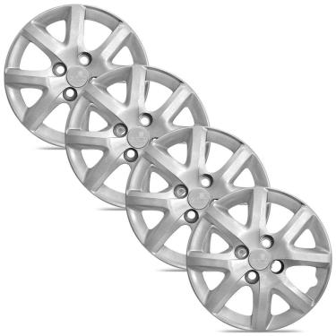 Imagem de Jogo 4 Calota Original Fiat Siena Prata Aro 14 Grid