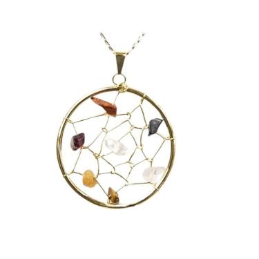 Imagem de Pingente Filtro dos Sonhos Pedras Mistas DOURADO 120314