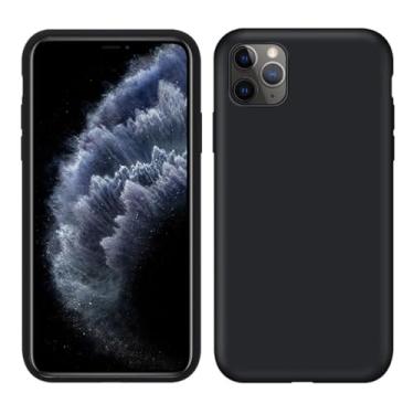 Imagem de Capa de silicone líquido original luxuosa para iPhone 11 Pro Max 7 8 6 6S Plus XR X XS MAX 5 5S SE 11 Capa traseira à prova de choque, preta, para iphone 6 Plus