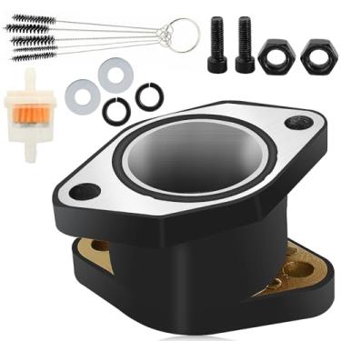 Imagem de QAZAKY Junta de Coletor de Admissão Suporte do Carburador Compatível com Yamaha Warrior 350 YFM350 YFM350X 1987-2004 / Wolverine YFM 350 1995 1UY-13586-01-00 1UY-13586-02-00