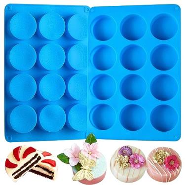 Imagem de Sidosir Molde de silicone para biscoito Oreo com 2 peças, cilindro redondo de 12 cavidades, moldes de cobertura de chocolate Oreo para doces, moldes de silicone para mini bolos, geleia