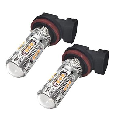 Imagem de Ruiandsion H8 H11 Lâmpadas de LED para Neblina DRL 10-30V Amarelo Super Brilhante XBD 25SMD H16 H11LL H8LL H1155 Lâmpada de LED com projetor de substituição para carros, caminhões