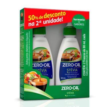 Imagem de Adoçante Zero Cal Stévia 2 Unidades 80ml cada 50% de Desconto na 2ª Unidade