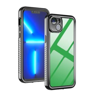 Imagem de PuRoxx Capa para iPhone 15 Pro Max/15 Pro/15 Plus/15, IP68 à prova d'água à prova de poeira, capa de proteção resistente de corpo inteiro, preta, 15