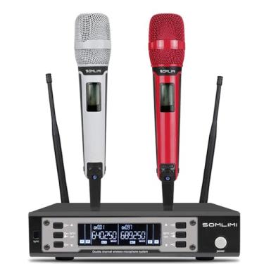 Imagem de SOMLIMI original EW135G4 Sem Fio Microfone Profissional para Cantares Performances dePalco Karaoke Conferenciada lgreja Palestr (135-White and Red)