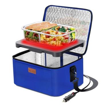 Imagem de Aotto Lancheira elétrica portátil para forno – Aquecedor de alimentos de carro 2 em 1 12 V/24 V, lancheira aquecida para adultos, cozinhe, reaqueça e mantenha as refeições quentes para carro,