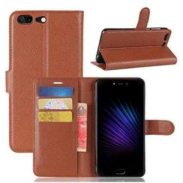 Imagem de LEAGOO T5 Capa, carteira flip de couro PU premium com compartimento para cartão, suporte e fecho magnético [capa interior TPU à prova de choque] Compatível com LEAGOO T5