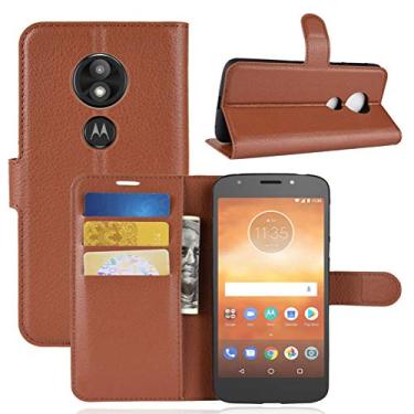 Imagem de Capa para Moto E5 Play, carteira flip de couro PU premium com compartimento para cartão, suporte e fecho magnético [capa interna de TPU à prova de choque] Compatível com Moto E5 Play