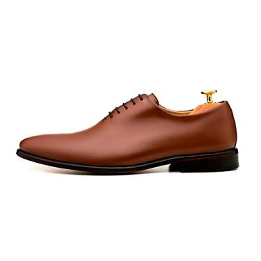 Imagem de ADOLFO TURRION Sapato de couro clássico/formal Oxfords Wholecut Madrid, Marrom uísque, 42