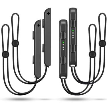 Imagem de Gepicest Wrist Strap for Joycon 4 Pieces Switch Parts Accessories Controller Attachments Compatible with Joy Con, Dual Joycon Remote Comfort Controller Straps Black 2 Pairs