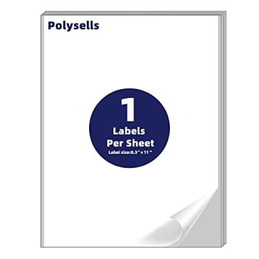 Imagem de POLYSELLS Etiquetas de envio de endereço autoadesivas, etiquetas adesivas brancas FBA (100 folhas, 21,6 cm x 28 cm (1UP, folha completa))