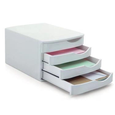 Imagem de Gaveteiro Caixa Arquivo Organizador Escritório 4 Gavetas para Folhas Ofício A4 A5