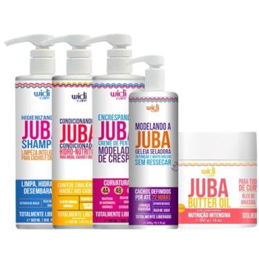 Imagem de Kit Juba Completo Shampoo + Condicionador + Mascara Butter Oil + Geleia + Encrespando Widi Care
