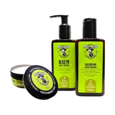Imagem de Kit Barba e Cabelo - Shampoo e Balm para Barba + Pomada Modeladora Matte Efeito Seco Muchacho Citric