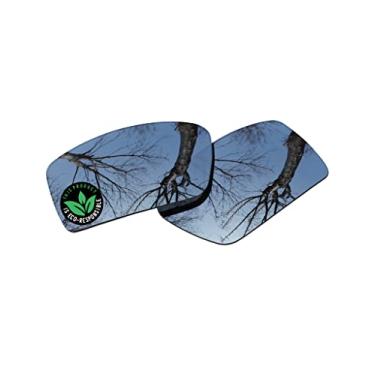 Imagem de Raydi Lentes de reposição de policarbonato para óculos de sol retangulares Oakley Gascan OO9014 - Espelho de titânio prateado - Polarizado