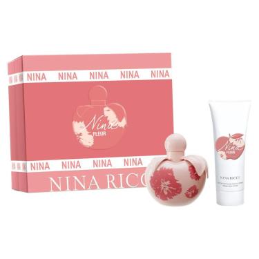 Imagem de Kit Nina Ricci Nina Fleur Edt Perfume Feminino 80Ml E Loção Corporal 100Ml