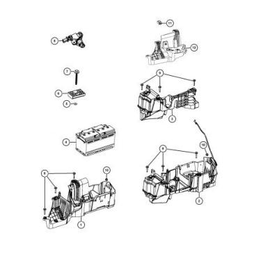 Imagem de Mopar 68082396AB Arruela de bandeja de bateria Chrysler 200 Dodge Dart Jeep Wrangler Cherokee Ram