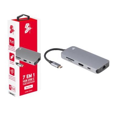 Imagem de Adaptador Hub Hdmi 4k Usb-c Para Notebook 7x1 Original 5+