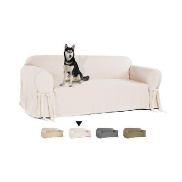 Imagem de Capa para Sofá de 2 Lugares em Brim Sarja 100% Algodão - Mistero, Crua