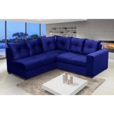 Imagem de Sofá de Canto 5 Lugares Califórnia 183Cm Veludo Light -Sofá na Web, Az