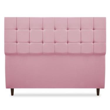 Imagem de Cabeceira Giovana King 195cm Suede - SRJ Moveis, Rosa