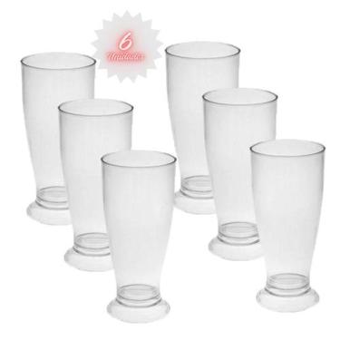 Imagem de Kit 6 Copos Mini Tulipa Acrílico Transparente 220ml Chopp - Lsc Toys