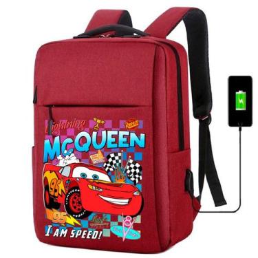Imagem de Mochila USB Escolar Estampa Infantil Carros Notebooks, Trabalho Escola