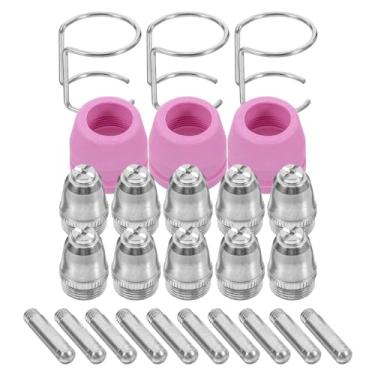 Imagem de TOPPERFUN 26 peças de consumíveis de tocha de corte de plasma, kit de bocal de tocha de corte de eletrodo para AG60 SG55 CUT-60, L-GK-60