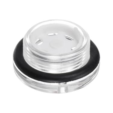 Imagem de HARFINGTON Vidro de visão de óleo para compressor de ar M27 x 1,5 mm macho medidor de nível de líquido cabeça redonda janela indicadora de óleo com anel de vedação para acessórios de compressor de ar