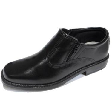 Imagem de Sapato Masculino Em Couro Estilo Meia Bota Com Ziper Fecho Modelo Trab