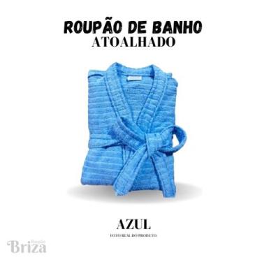 Imagem de Roupão de Banho Briza Atoalhado Feminino Adulto 100% Algodão Manga Cur