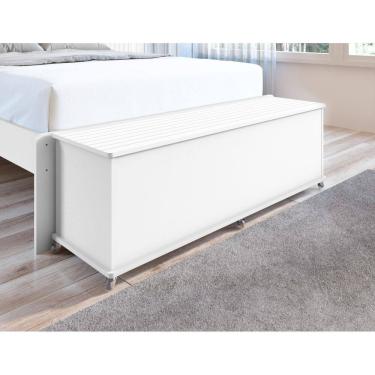 Imagem de Baú Banco Organizador 1 Porta Luca MDP/MDF Branco - Rede Móveis