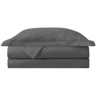 Imagem de Kit Colcha Cobre Leito Plaza Casal Dupla Face 3 Peças - Camesa, Grafit