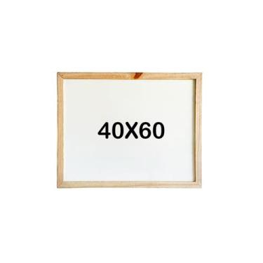 Imagem de Quadro Branco Lousa 40x60cm De Parede Moldura Madeira Escrever Anotaçõ