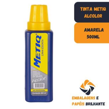 Imagem de Tinta P/ Cartaz Da Metiq Alcolor 500ml  Amarela