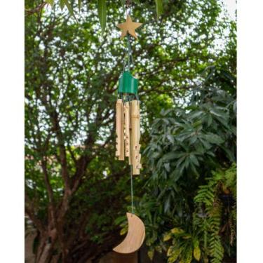 Imagem de Mensageiro Sino Dos Ventos Bambu Artesanal Peça Única - Empório Livre,