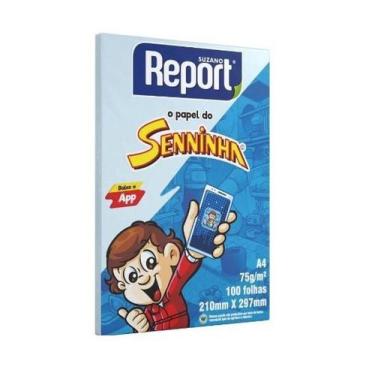 Imagem de Papel Sulfite Senninha A4 75g Com 100 Folhas  - Report, Azul