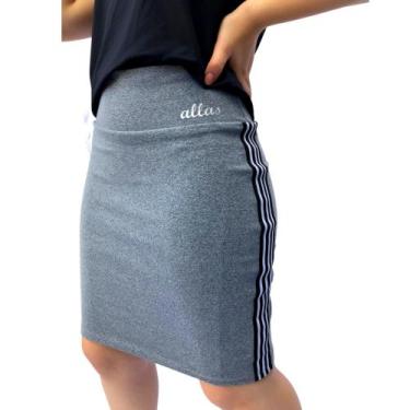 Imagem de Short Saia justa mescla Fitness Alta Compressão Poliamida Roupa Academ