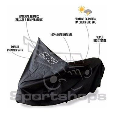 Imagem de Capa Protetora Para Moto 100% Impermeável Spts Tamanho G, Preto