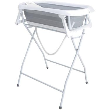 Imagem de Banheira de Bebe Compacta Dobravel com Suporte Kiddo Flex Cinza