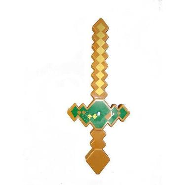 Imagem de Espada Pixel Minecraft 58cm Diamante Som E Luz + Pilha- Azul