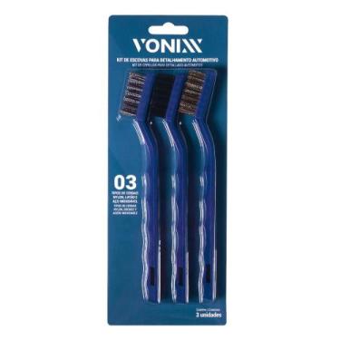 Imagem de Jg 03 escovas detalhamento nylon aco lat - vonixx