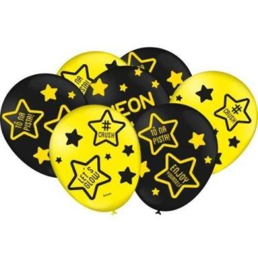 Imagem de Balão Nº9 (25 Unidades) - Neon - Amarelo - Festcolor - Festa neon, UNI
