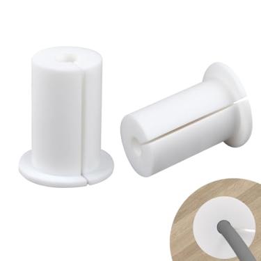 Imagem de HEYLEAYAR Kit de roteamento de cabos Starlink para orifício de parede de 2,5 cm, 2 peças de ilhós de parede de silicone para passagem de cabo Ethernet Starlink, acessórios de roteamento de cabos