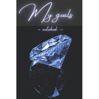 Imagem de Blue goals notebook: Christal rock notebook for a planner | Diamonds diary Composition default empty goals notebook - default format