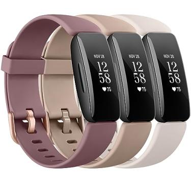 Imagem de Pacote com 3 pulseiras de silicone compatíveis com Fitbit Inspire 2 para mulheres e homens, pulseiras esportivas de substituição ajustáveis para Fitbit Inspire 2/Ace 3 (luz das estrelas/violeta