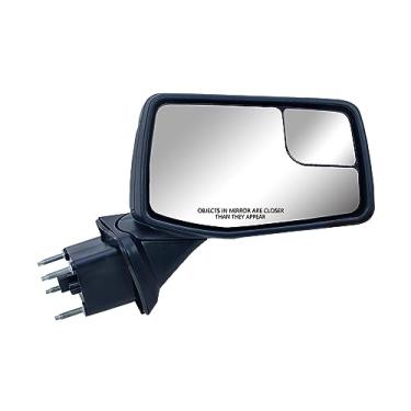 Imagem de Retrovisor de porta do lado direito do passageiro de substituição, vidro aquecido elétrico cromado e capa traseira texturizada com vidro de ponto cego e sensor de temperatura dobrável manual para GMC